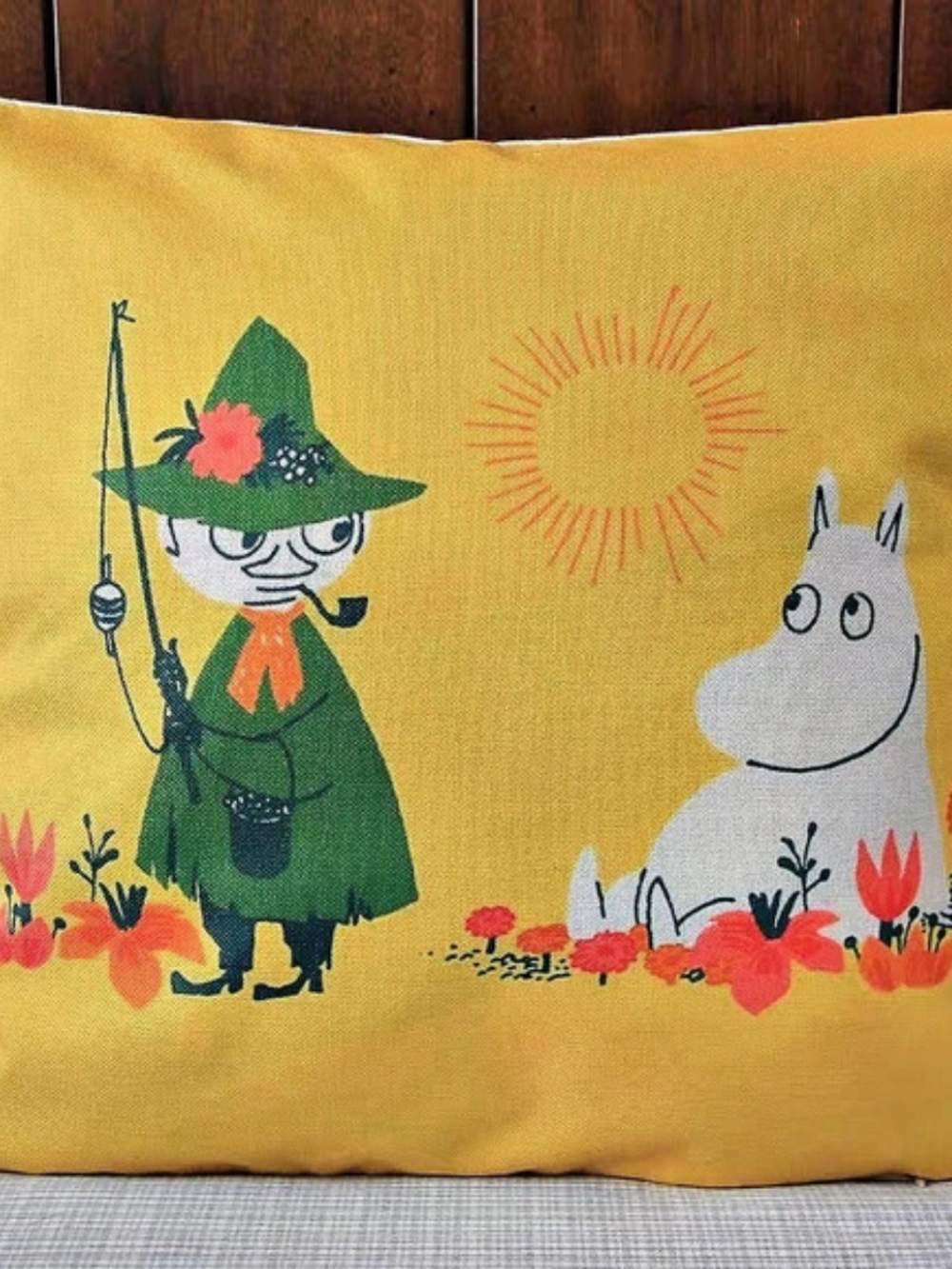 Moomin Cushion Cover 45x45cm Linen Blend New NWOT Without Moomintroll